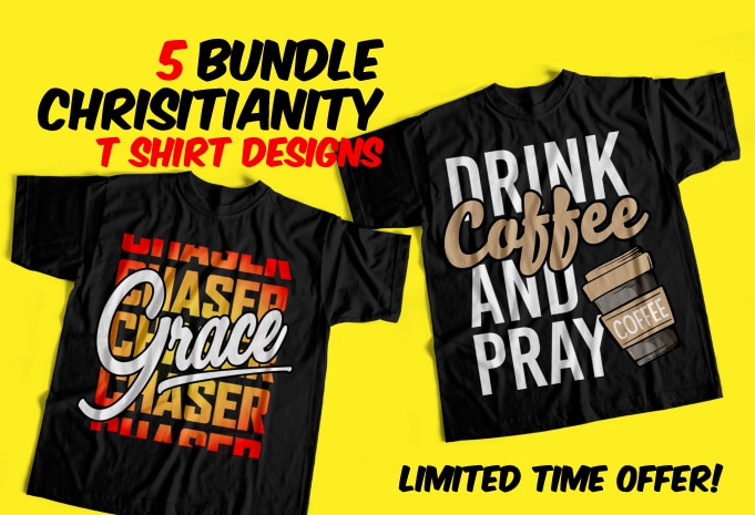 Bundle of 5 Christianity T-shirt designs - Exclusively Designed for ...