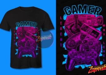 Gamer Legend Max Level design tshirt