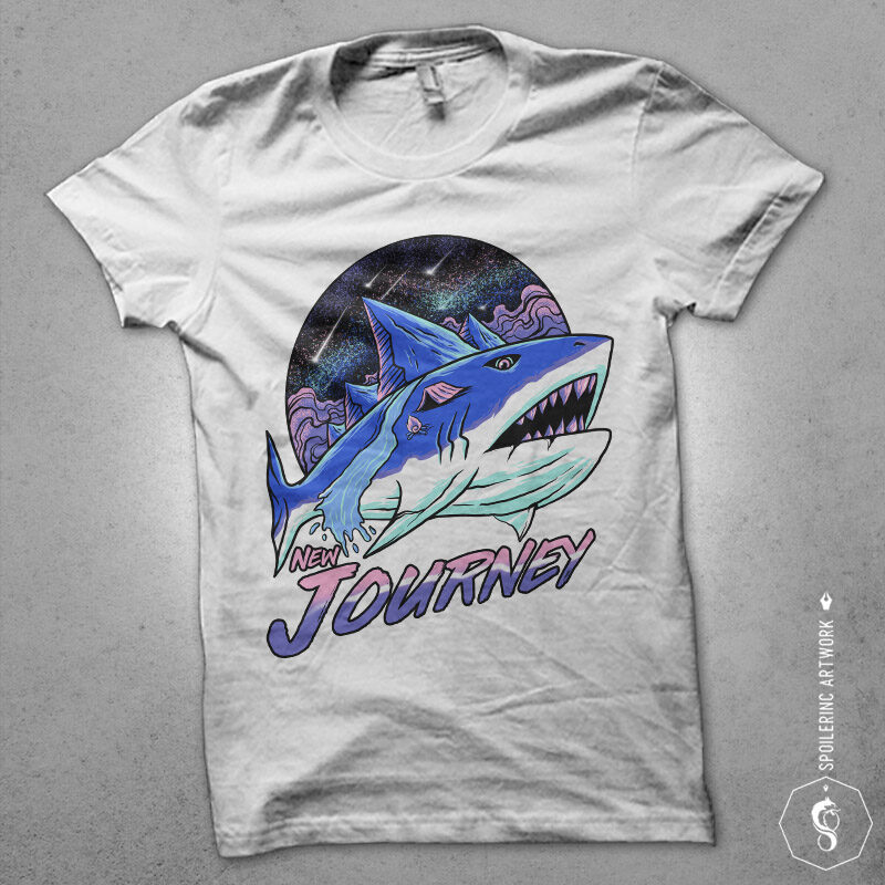 t-shirt vector space shark