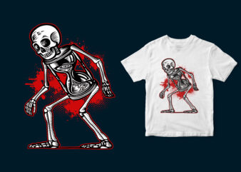 sanstime skeleton, halloween design tshirt