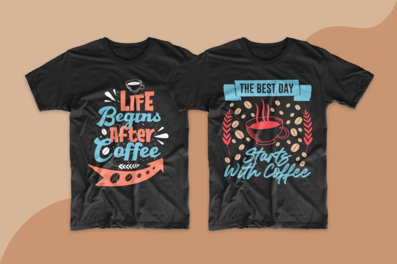 Coffee quotes saying t shirt design bundle. Motivational inspirational ...