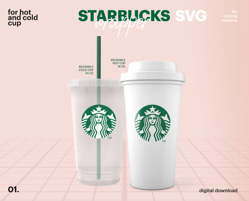 24oz Starbucks Cold Cup Wrap Template SVG PNG JPG Design -  Canada