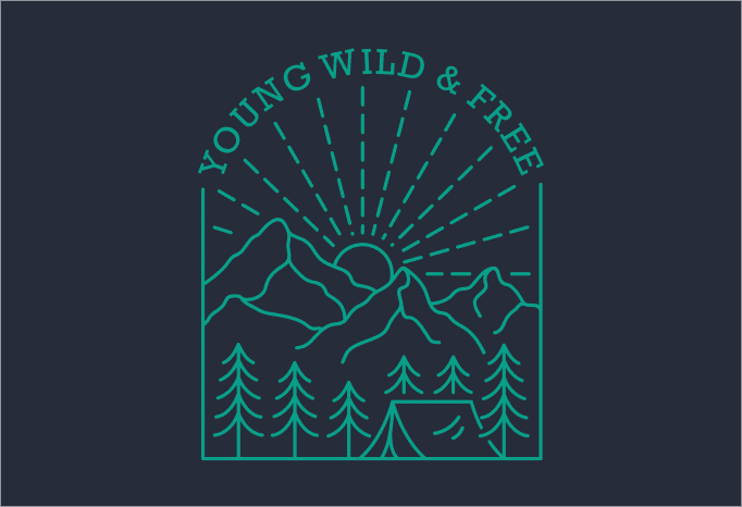 Free Young wild & free 1 t shirt design template