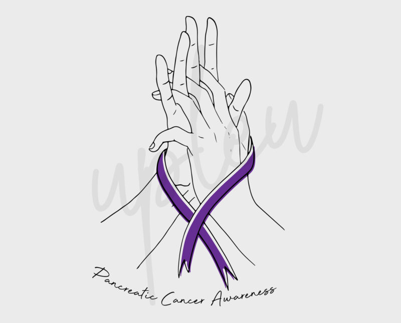 Line Art Pancreatic Disease SVG, Pancreatic Disease Awareness SVG, Purple Ribbon SVG, Line Art svg, Fight Cancer svg, Awareness Tshirt svg