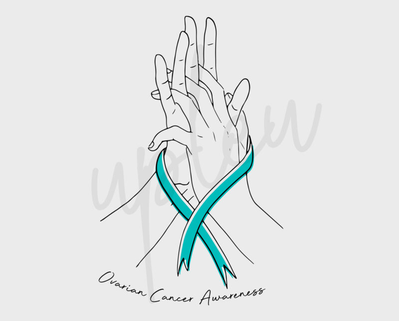 Line Art Ovarian Cancer SVG, Ovarian Cancer Awareness SVG, Teal Ribbon SVG, Fight Cancer svg, Line Art svg, Awareness Tshirt svg, Cricut