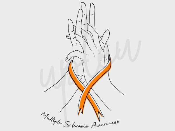 Line art multiple sclerosis svg, multiple sclerosis awareness svg, orange ribbon svg, line art svg, fight cancer svg, awareness tshirt svg