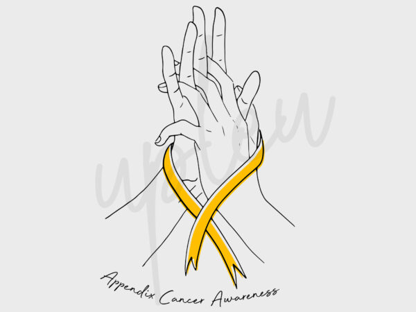 Line art appendix cancer svg, appendix awareness svg, amber ribbon svg, line art svg, fight cancer svg, awareness tshirt svg, digital files