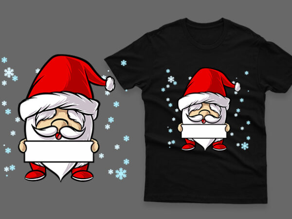 Santa claus with blank paper 100% vector ai, eps, svg, png transparent background