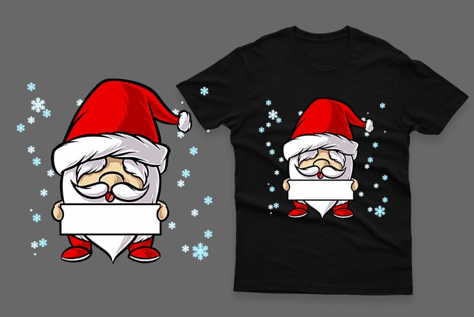 santa claus with blank paper 100% vector AI, Eps, Svg, Png Transparent background