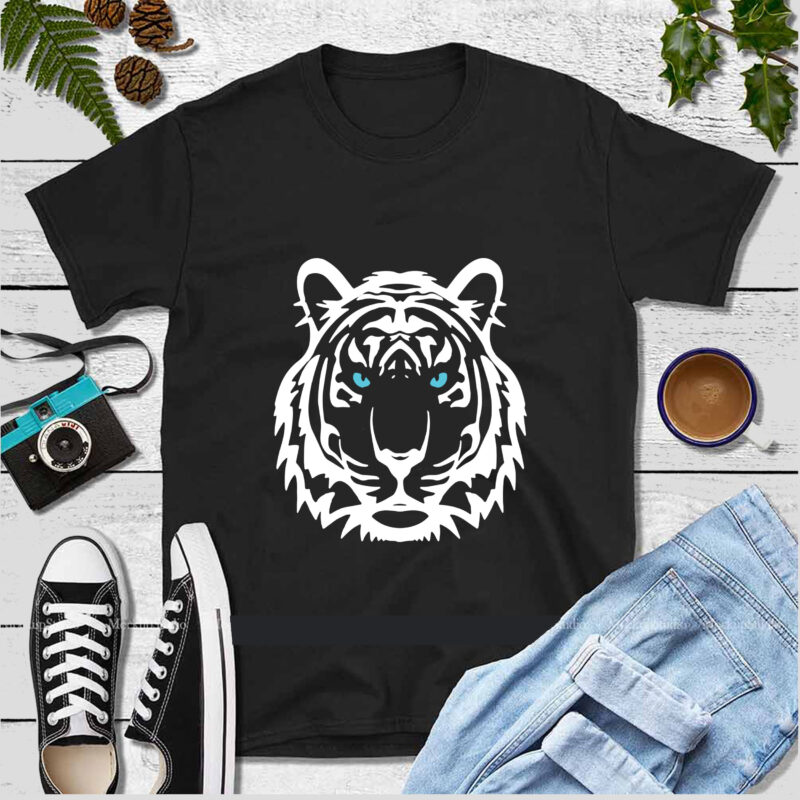 Tiger's face white Svg, Tiger Svg, Tiger vector, Tiger logo, Tiger png ...