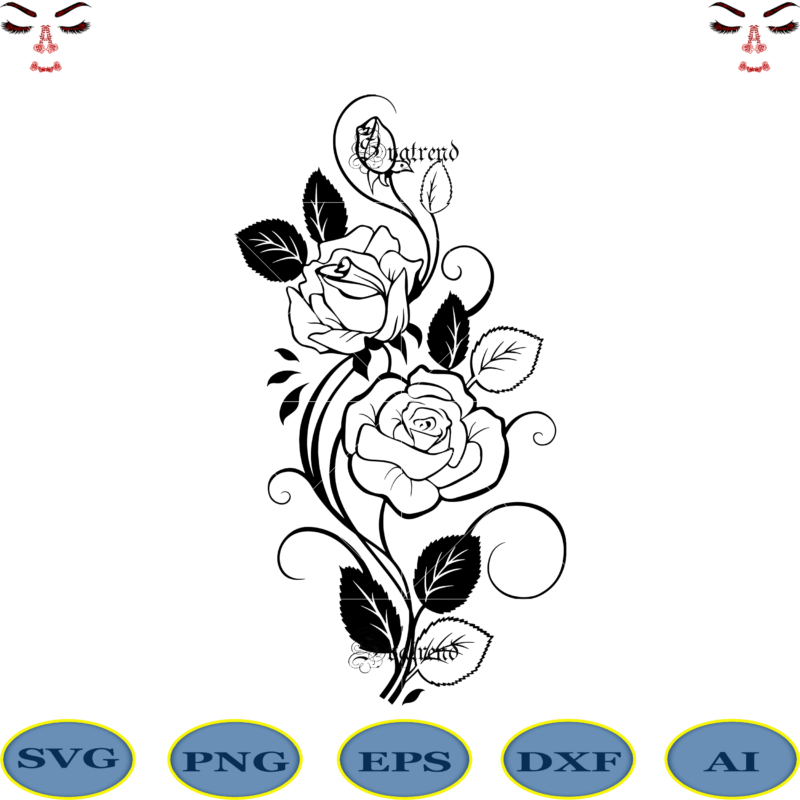 Free Free 278 Silhouette Rose Flower Svg SVG PNG EPS DXF File