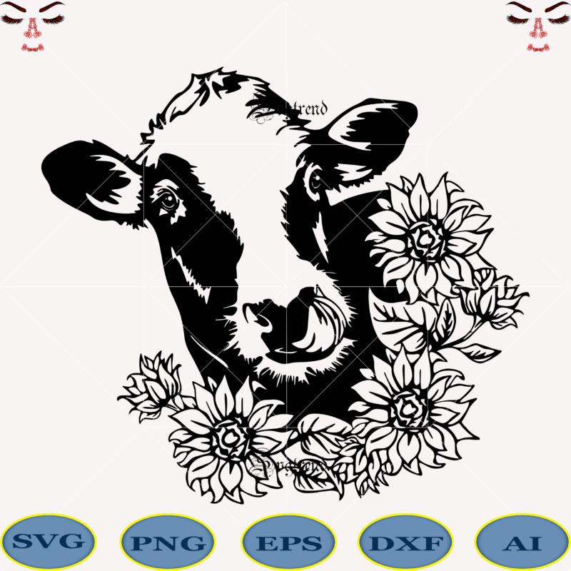 Download Cow Svg File Heifer Svg Cow Clipart Cow With Flower Svg Heifer T Shirt Cow For Cricut Cow Cut File For Silhouette Heifer Vector Svg Dxf Png Clip Art Art Collectibles