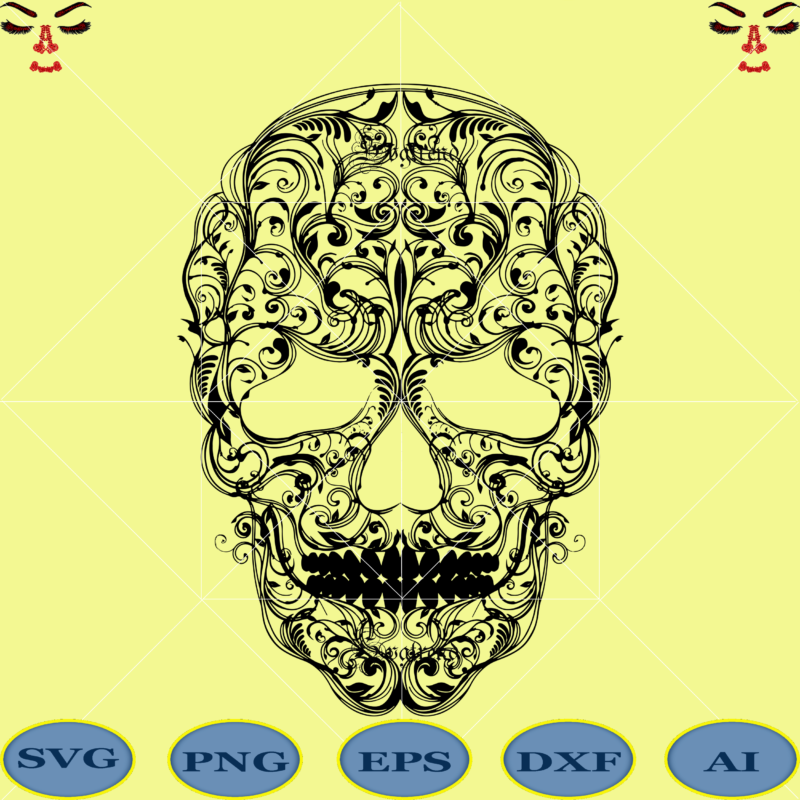 Halloween, Hypnotic skull, Sugar Skull Svg, Sugar Skull vector, Sugar Skull logo, Skull logo, Skull Png, Skull Svg, Skull vector, Sugar skull art vector, Sugar Skull With Flower logo, Sugar