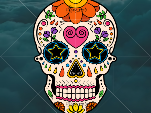 Halloween, sugar skull svg, sugar skull vector, sugar skull logo, skull logo, skull png, skull svg, skull vector, sugar skull art vector, sugar skull with flower logo, sugar skull with