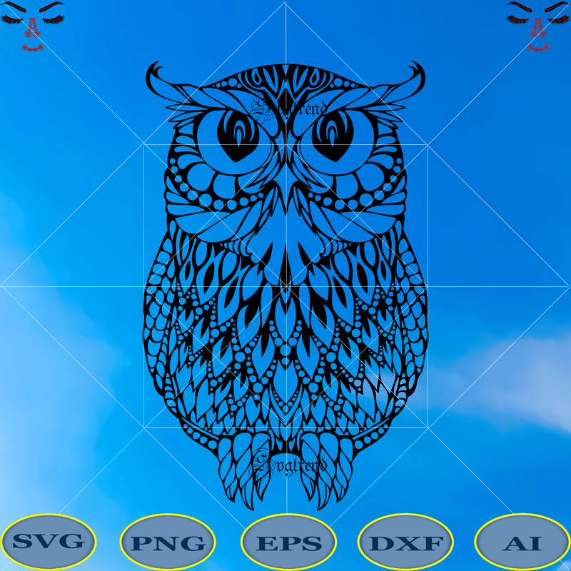 Download Owl Mandala Svg, Owl Mandala vector, Owl Mandala logo, Owl ...