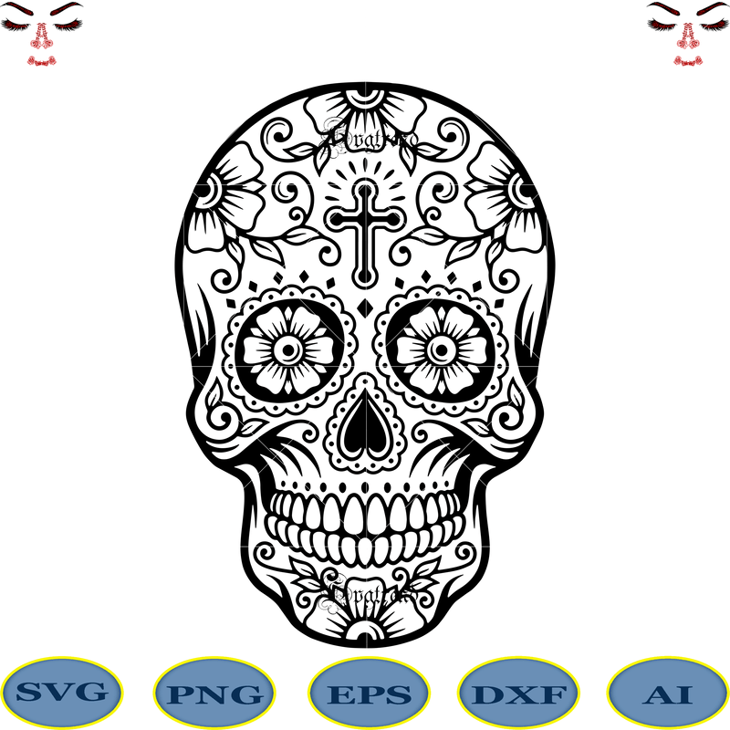 Download Halloween, Sugar Skull Svg, Sugar Skull vector, Sugar Skull logo, Skull logo, Skull Png, Skull ...