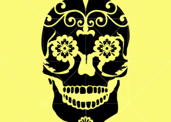 Sugar Skull With Flower Svg, Sugar skull Svg, Sugar Skull With Flower vector, Sugar Skull With Flower logo, Sugar skull art vector, Skull Png, Skull Svg, Skull vector, Skull logo,