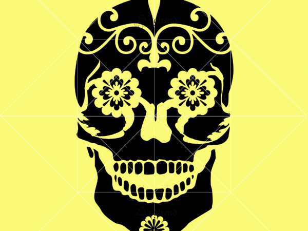 Download Sugar Skull With Flower Svg Sugar Skull Svg Sugar Skull With Flower Vector Sugar Skull With