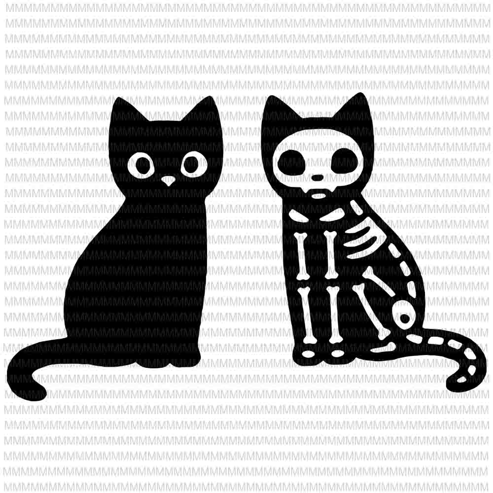 Halloween skeleton cat svg, cat halloween svg, Halloween svg, Witch svg