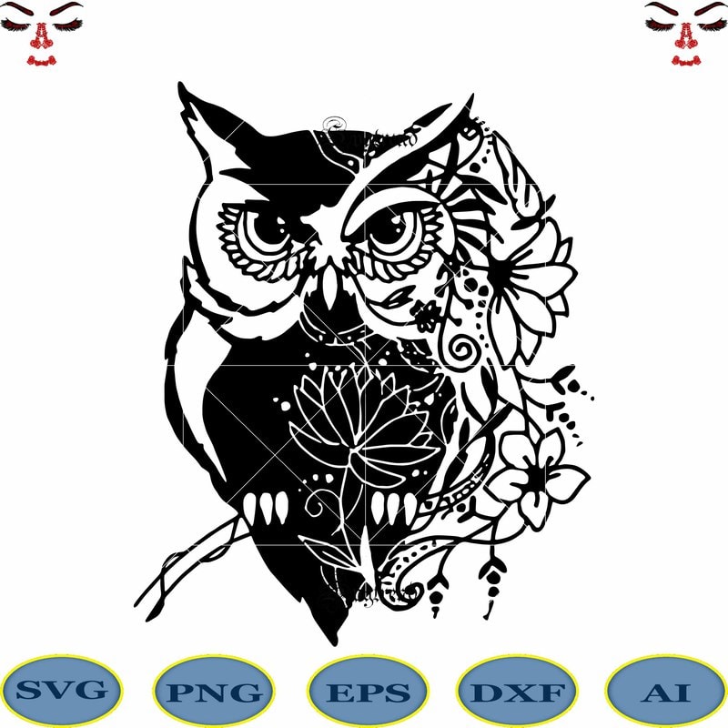 Vector file T shirt design fantasy women with owl. - MasterBundles