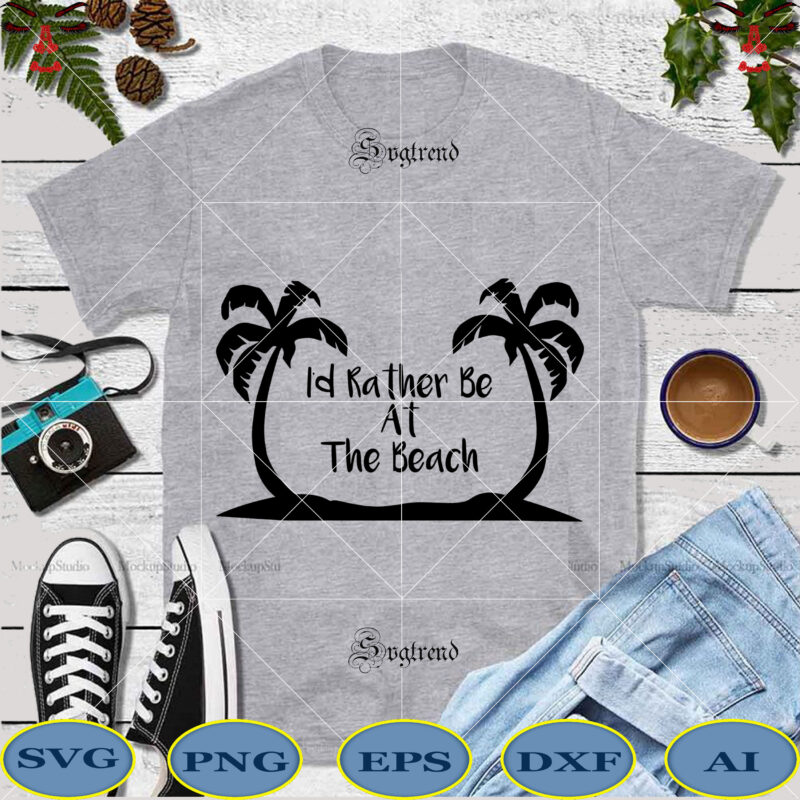 Friday Freebie Svg, I'd Rather Be At The Beach Svg, Beach Svg, Beach with coconut trees Svg, Friday I'd Rather Be At The Beach vector, Freebie Svg, Friday Freebie vector,