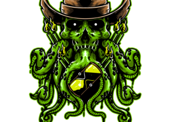 deadtopus t shirt vector illustration