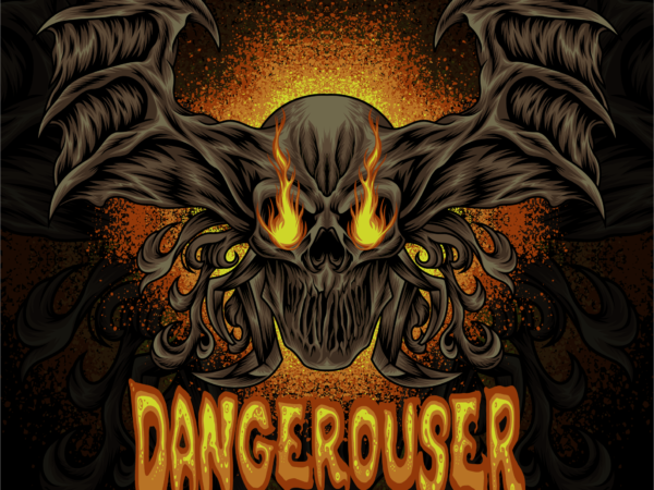 Skull dangerousr t shirt template vector