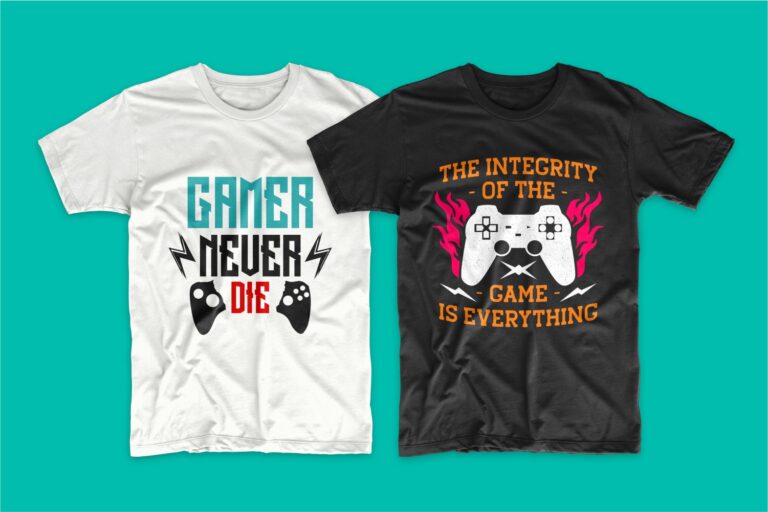 Gaming Gamer T-shirt Design Vector Bundle Sublimation, Gaming T-shirt ...