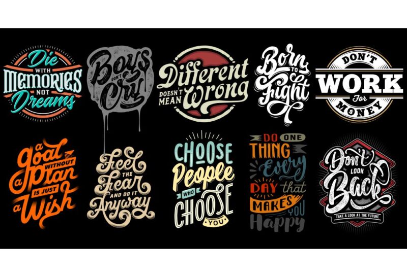 TYPOGRAPHY T-SHIRT DESIGNS BUNDLE PART 1