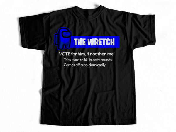 Blue the wretch among us – imposter – t-shirt design for sale