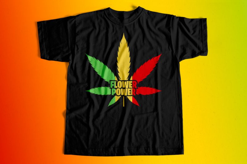 Flower Power cannabis Weed Marijuana T-Shirt Design