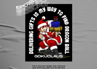 GOKU CLAUSE christmas anime tshirt design