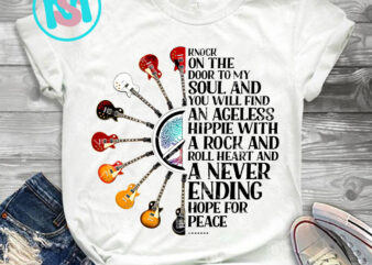 Knock On The Door To My Soul And You Will Find PNG, Hippie PNG, Gypsy PNG, Guitar PNG, Hippie Tree PNG, Digital Download t shirt vector art