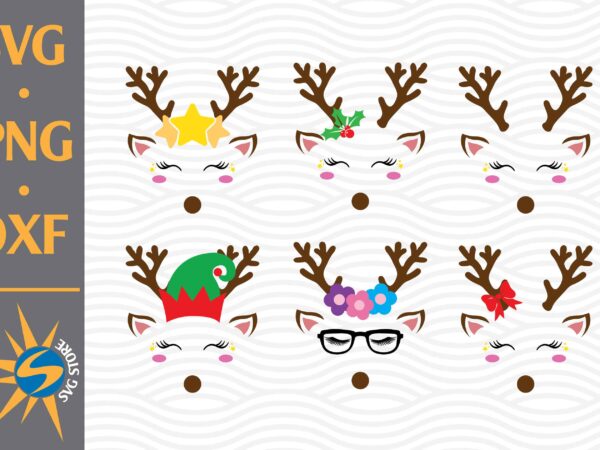 Reindeer face svg, png, dxf digital files include t shirt design online