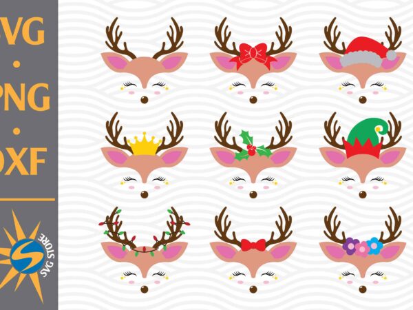 Reindeer face svg, png, dxf digital files include t shirt design online