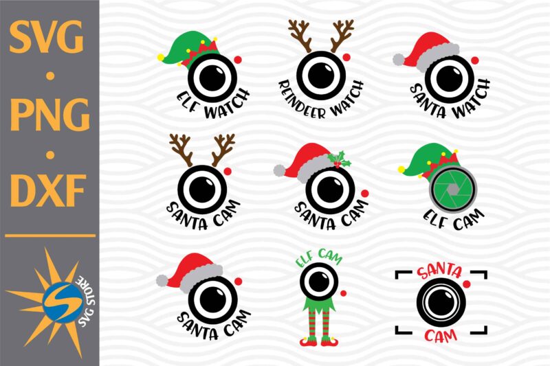 Santa Cam SVG, PNG, DXF Digital Files Include