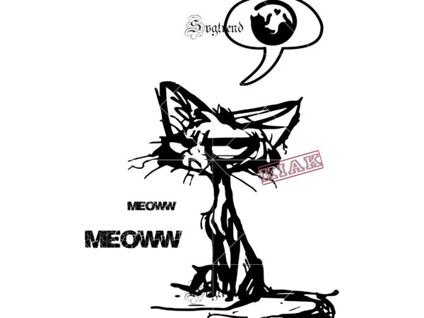 Download Cat Vector Cat Meow Svg Cat Black Meow Svg Cat Black Sad Vector Black Cat Sits PSD Mockup Templates