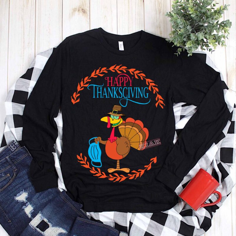 Download Happy thanksgiving T shirt template vector, Happy thanksgiving vector, Thanksgiving 2020 turkey ...