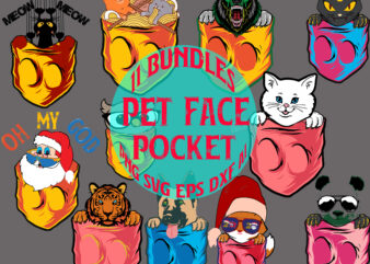 Bundle Pocket, Pocket pet Bundle, 11 Pocket Bundles santa claus fox bears cat dog… funny, 11 bundle funny designs funny tshirts pocket, design stef marie summer designs, pet Hiding in