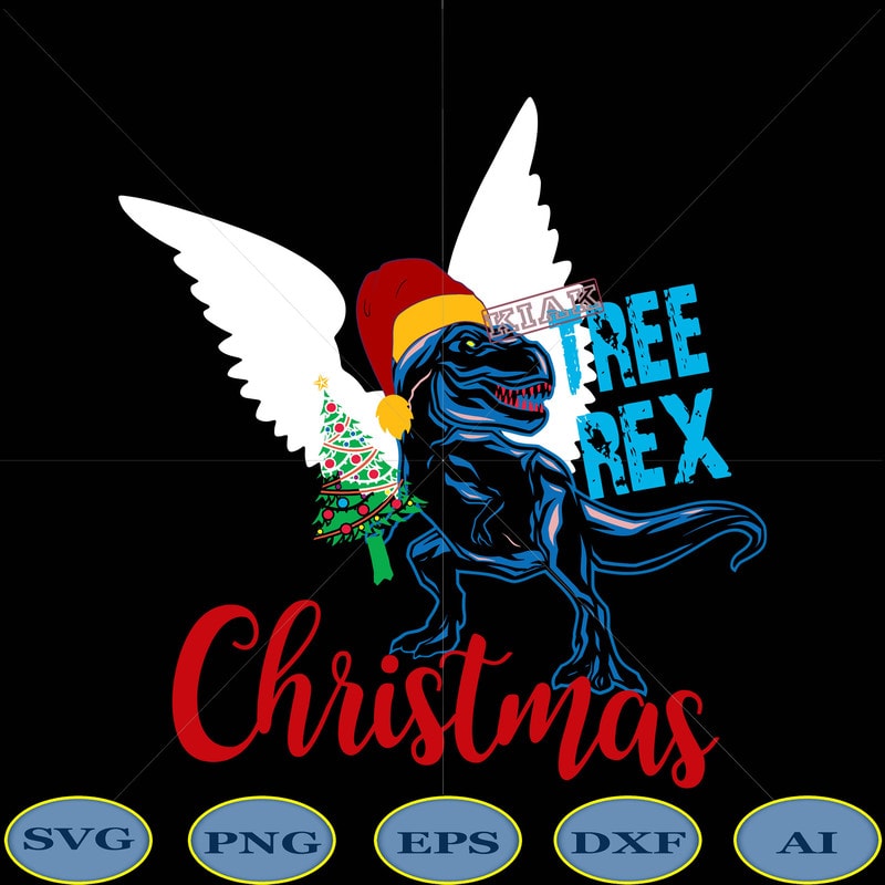 Download Christmas dinosaurs tree rex t shirt template vector ...