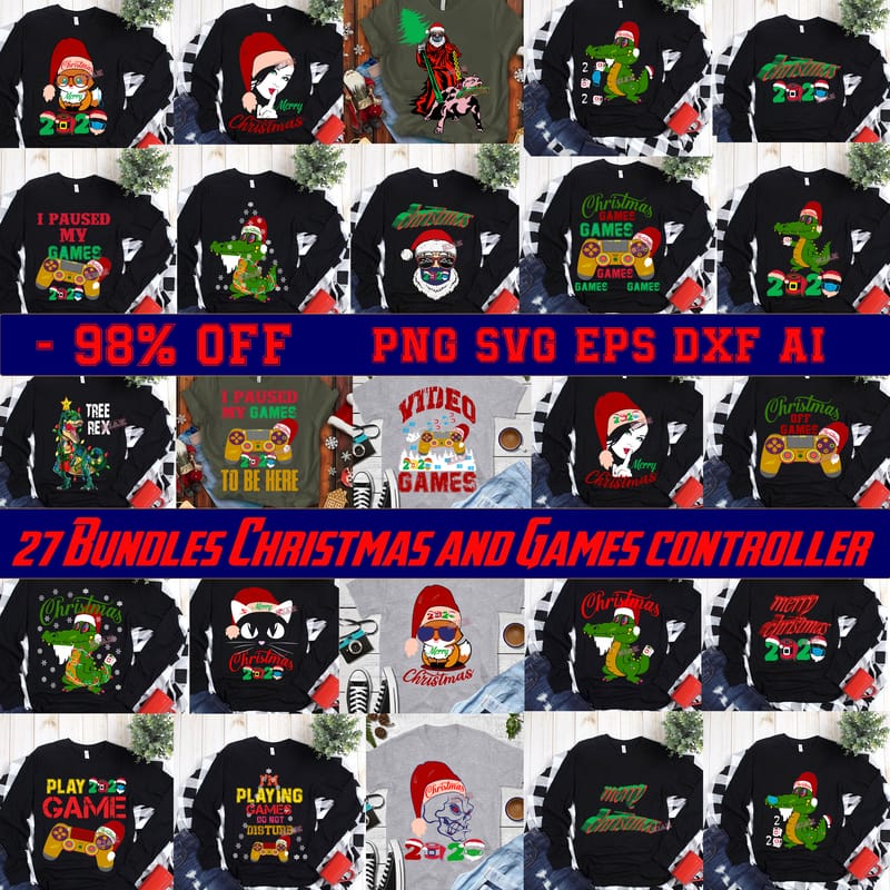 Free 27 bundles christmas and games controller 2020 t shirt template vector, bundle games controller, bundles christmas and games controller 2020 svg, merry christmas, christmas, christmas 2020 svg, funny christmas 2020, christmas quote vector, noel scene svg