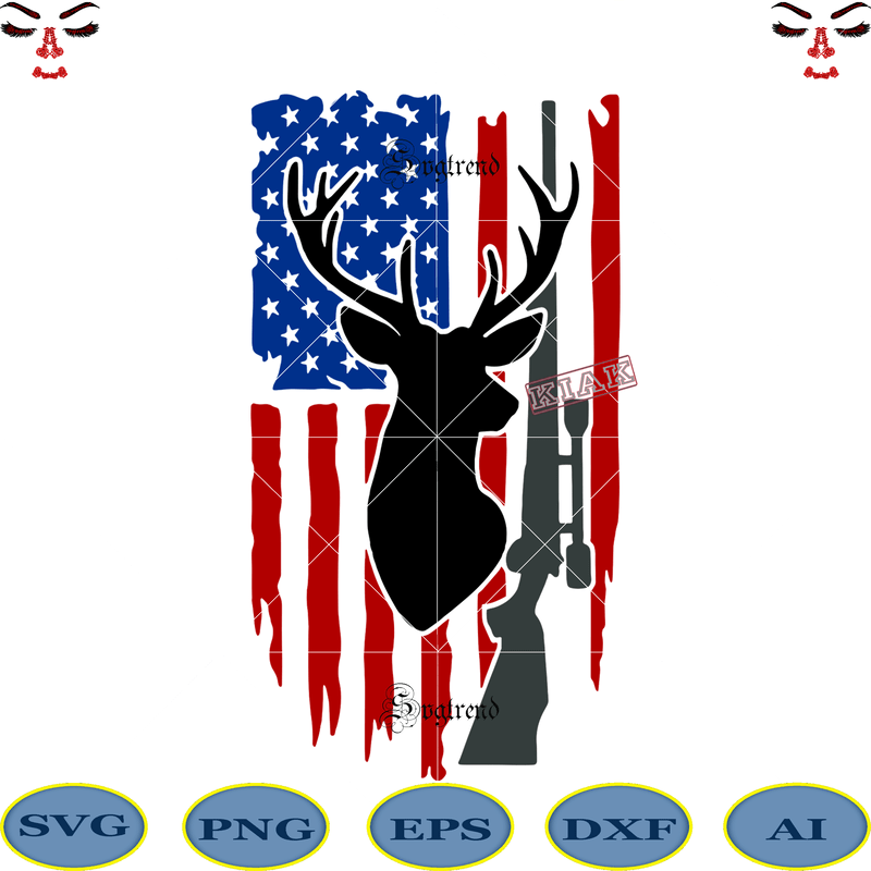 Download Hunting deer vector, Deer hunt flag svg, Deer distressed ...