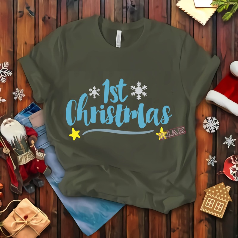 First christmas Svg, 1st christmas t shirt template vector ...