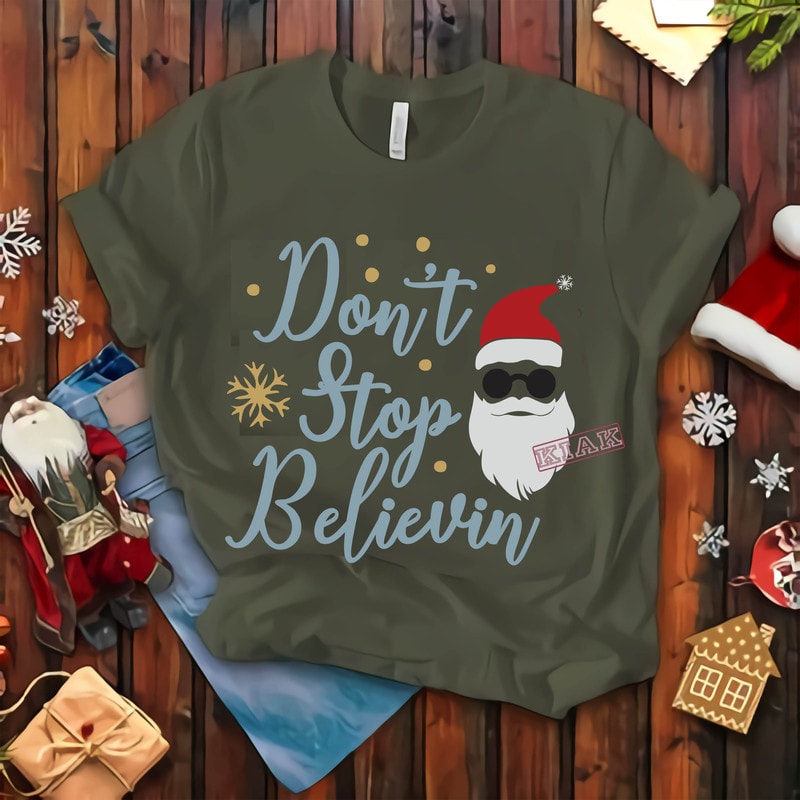 Don't stop believin Santa Svg, Don't stop believin christmas t shirt ...
