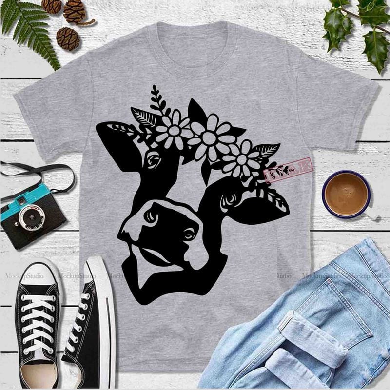 Download Cow In A Floral Wreath Svg Cow Svg Cow Head Svg Farm Life Svg Farming Svg Sunflowers Svg Files For Cricut Clipart Vinyl File Buy T Shirt Designs