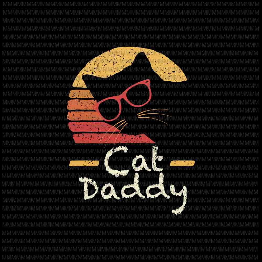 Download Cat Daddy svg, Cat Hipster Glasses Retro svg, father's day ...