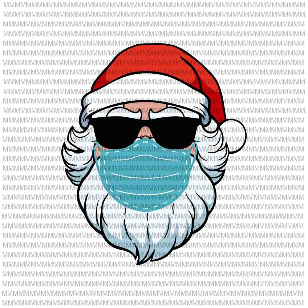 Download Santa In Sunglasses Wearing Mask svg, Santa Wearing Mask ...