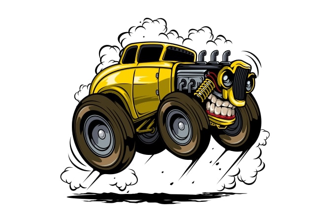 Free Angry hotrod tshirt design