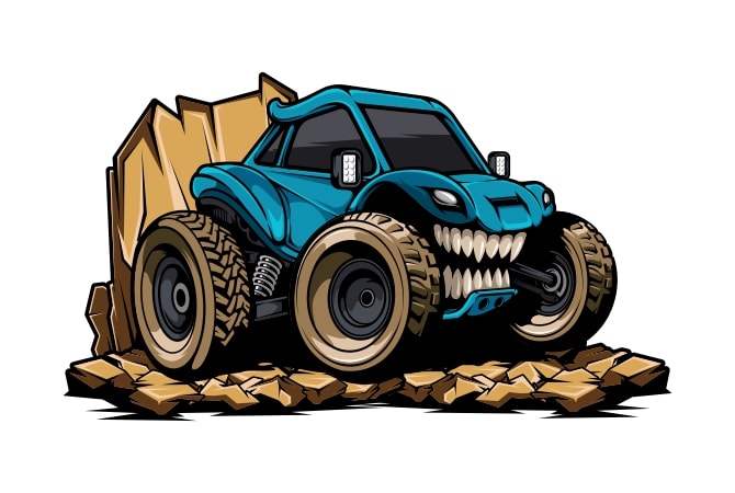 Free Buggy lightweight automobile with off road t shirt template