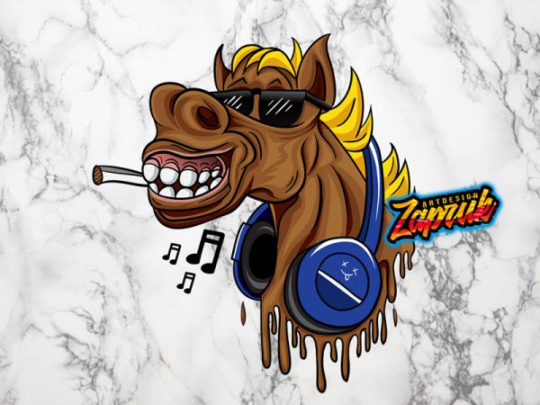 Cool dj horse artwork – tshirt design for sale